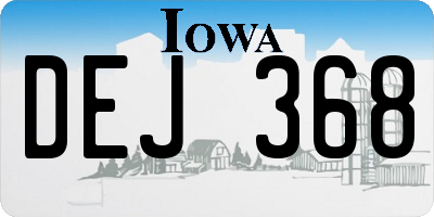 IA license plate DEJ368