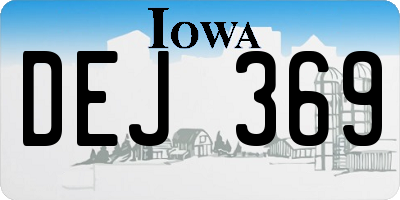 IA license plate DEJ369