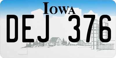 IA license plate DEJ376