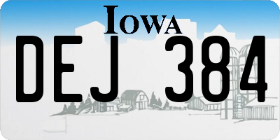 IA license plate DEJ384
