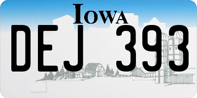 IA license plate DEJ393