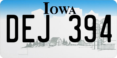 IA license plate DEJ394