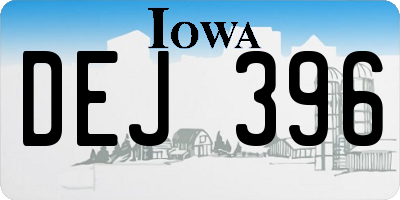 IA license plate DEJ396