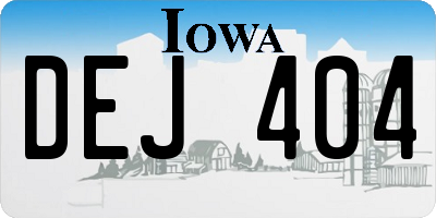IA license plate DEJ404