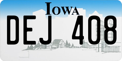 IA license plate DEJ408
