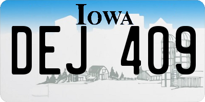 IA license plate DEJ409