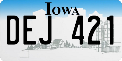 IA license plate DEJ421