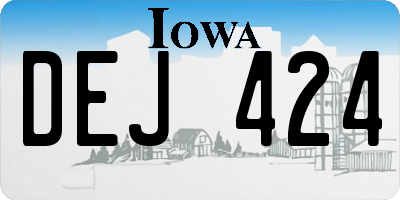 IA license plate DEJ424