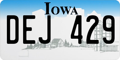 IA license plate DEJ429