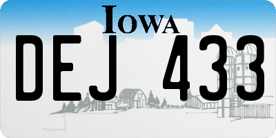 IA license plate DEJ433