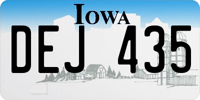 IA license plate DEJ435