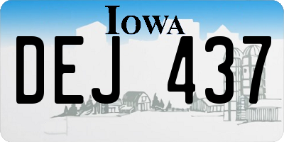 IA license plate DEJ437