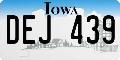 IA license plate DEJ439