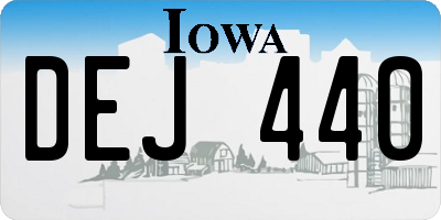 IA license plate DEJ440