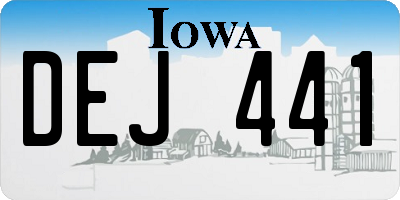 IA license plate DEJ441