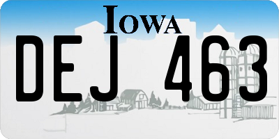 IA license plate DEJ463