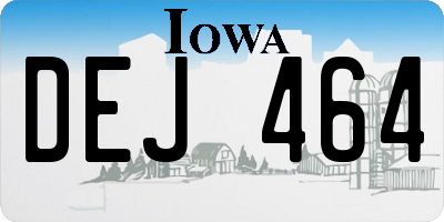 IA license plate DEJ464