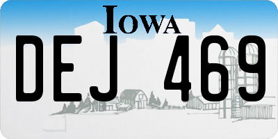 IA license plate DEJ469