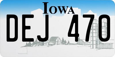 IA license plate DEJ470