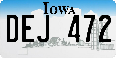 IA license plate DEJ472