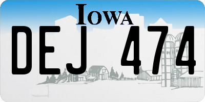 IA license plate DEJ474