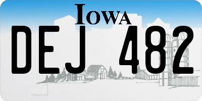 IA license plate DEJ482
