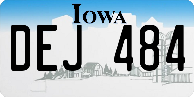 IA license plate DEJ484