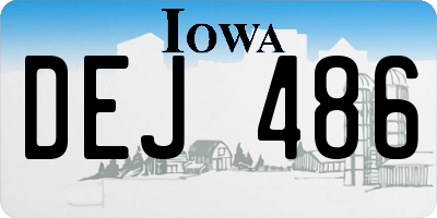 IA license plate DEJ486