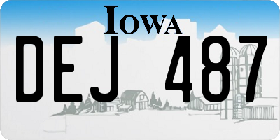 IA license plate DEJ487