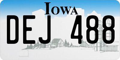 IA license plate DEJ488