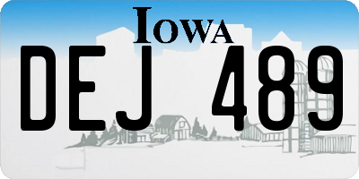 IA license plate DEJ489