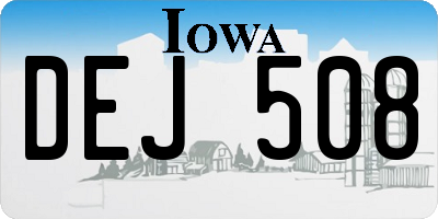 IA license plate DEJ508