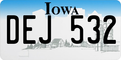 IA license plate DEJ532