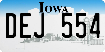 IA license plate DEJ554