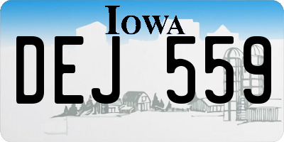 IA license plate DEJ559