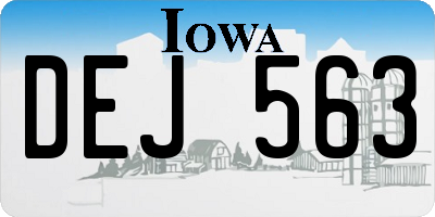 IA license plate DEJ563