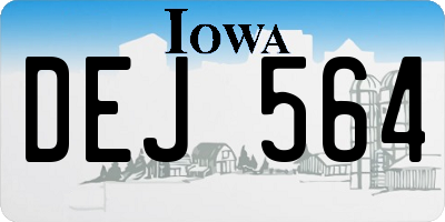 IA license plate DEJ564