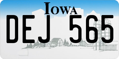 IA license plate DEJ565