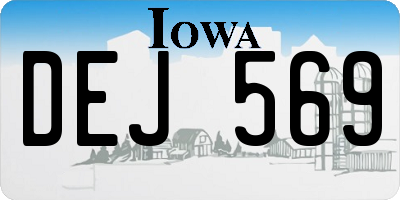 IA license plate DEJ569