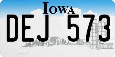 IA license plate DEJ573