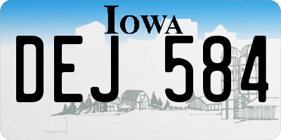 IA license plate DEJ584