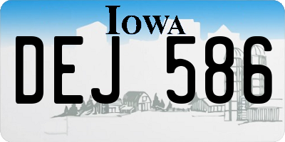 IA license plate DEJ586