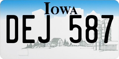 IA license plate DEJ587