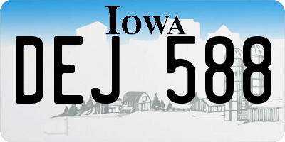 IA license plate DEJ588