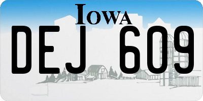 IA license plate DEJ609
