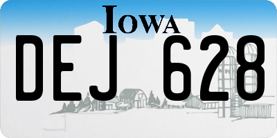 IA license plate DEJ628