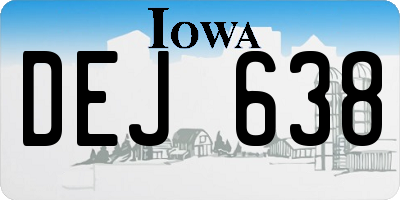 IA license plate DEJ638
