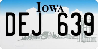 IA license plate DEJ639