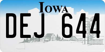 IA license plate DEJ644