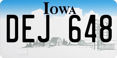 IA license plate DEJ648